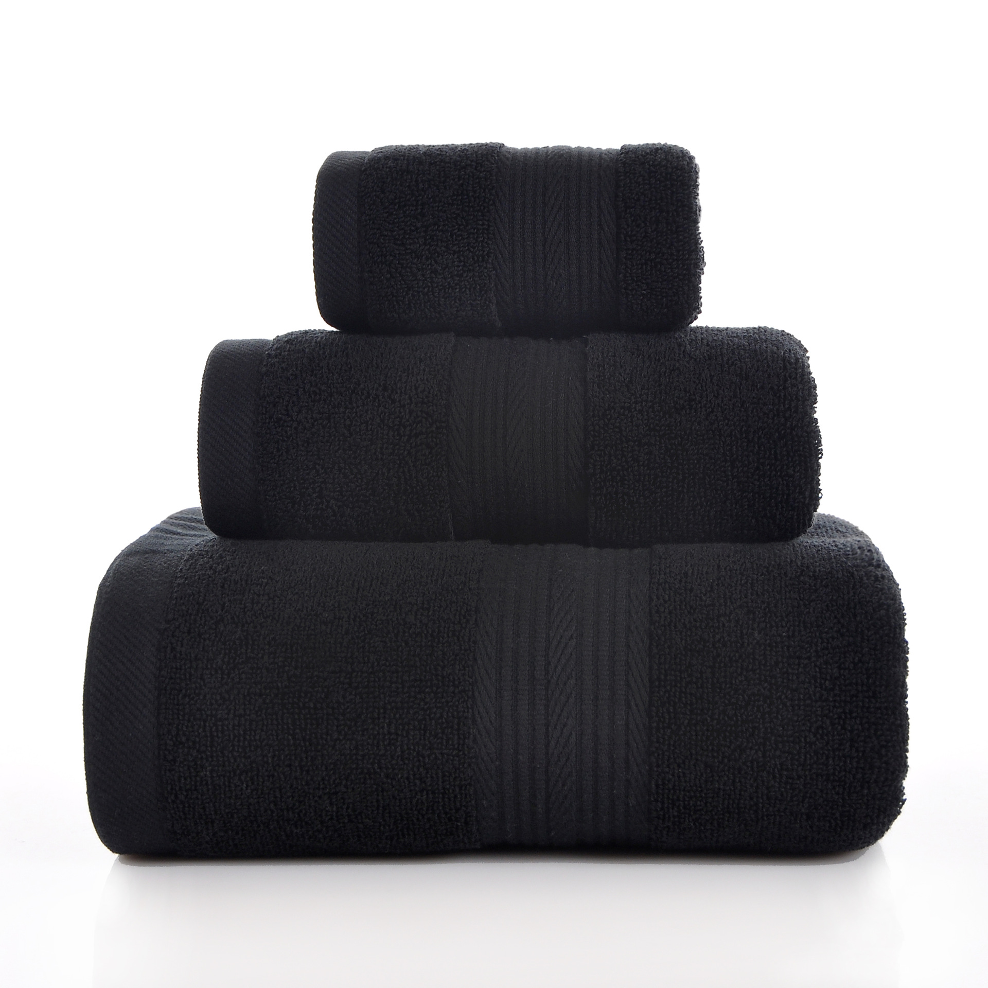Bathroom towel set, three pieces, 100% cotton, thick and absorbent