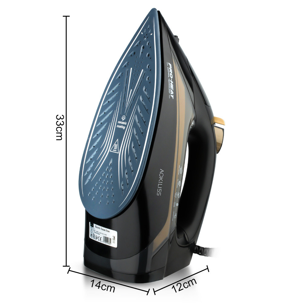 Electric steam iron, portable, 3-temperature settings