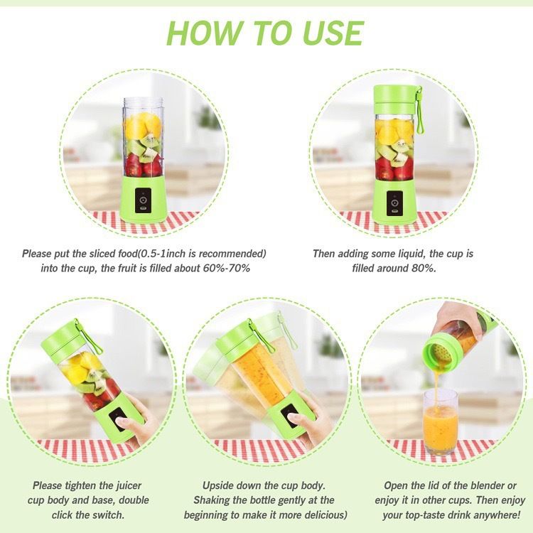 Portable Fruit Juicer, Wireless Charging