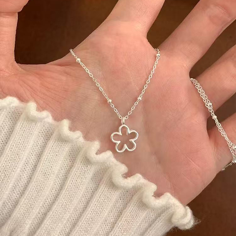 S925 sterling silver butterfly bow necklace, collarbone chain