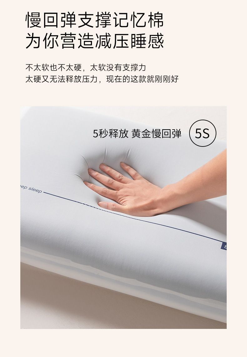 Hotel memory foam pillow, side sleep, high resilience