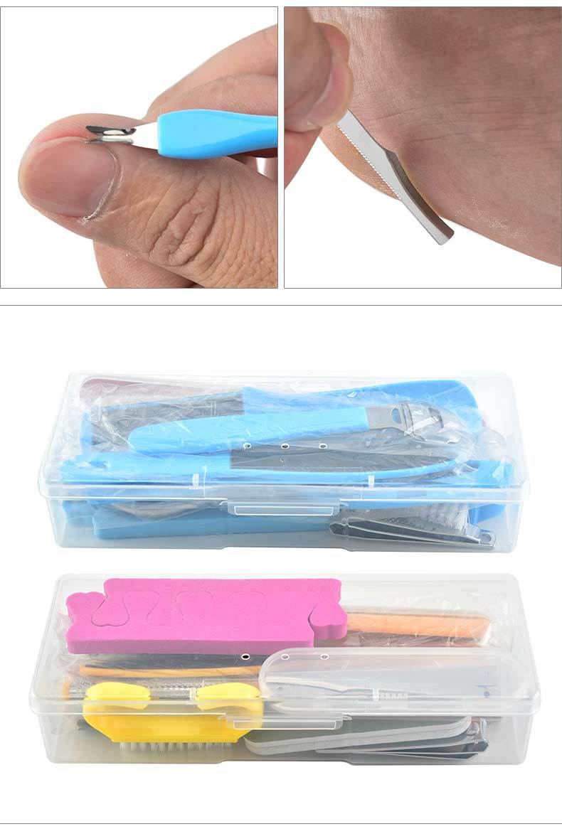 20-piece pedicure set with double-sided foot file