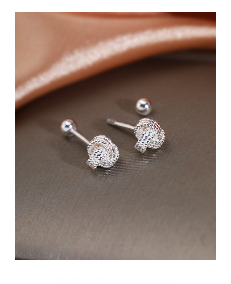 925er Silber Ruyi-Knoten-Ohrringe, einfaches Design