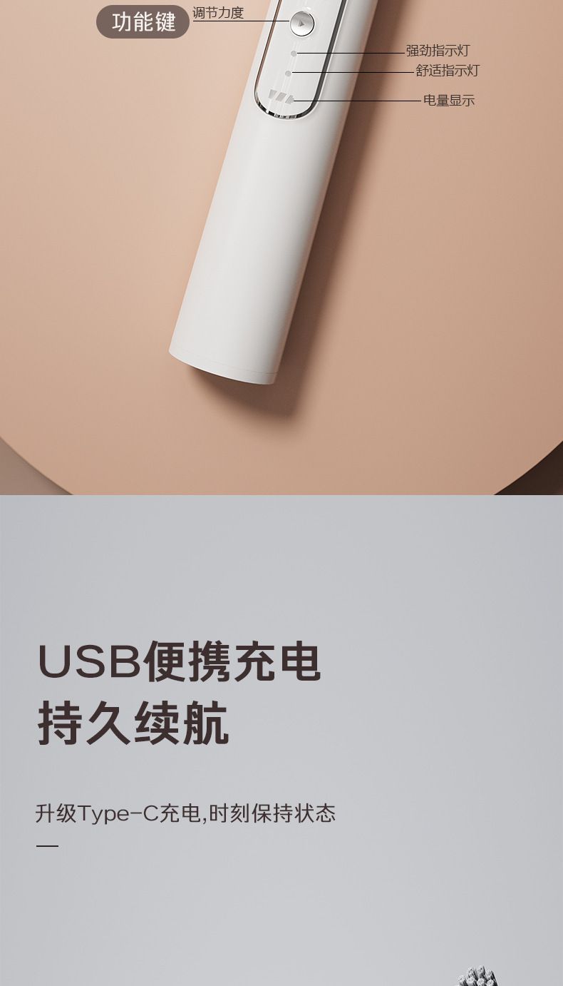 3-in-1 Electric Toothbrush, Waterproof, Sonic