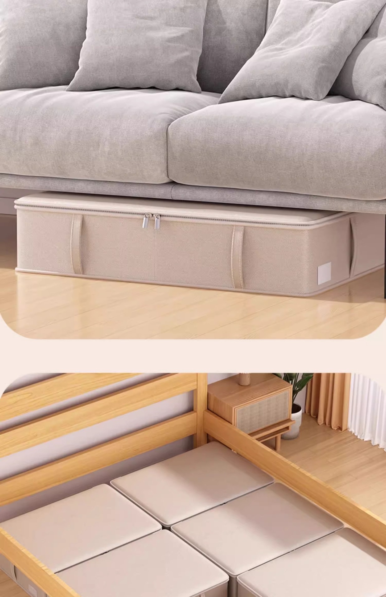 Bed storage box, large capacity, for quilts and down jackets