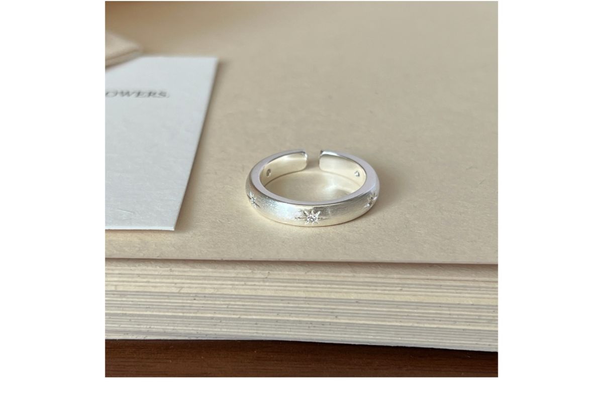S925 Sterling Silver Lace Pattern Open Ring Women