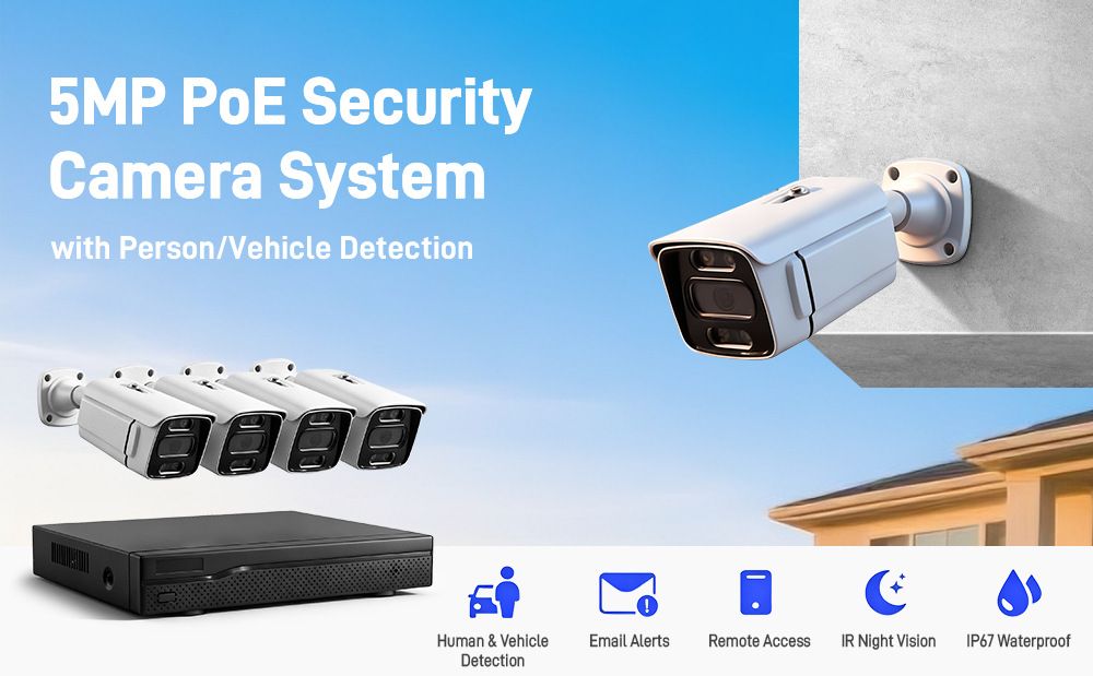 NVR gözetim seti, 4-8 kanallı, 5MP-8MP ultra HD, POE güç