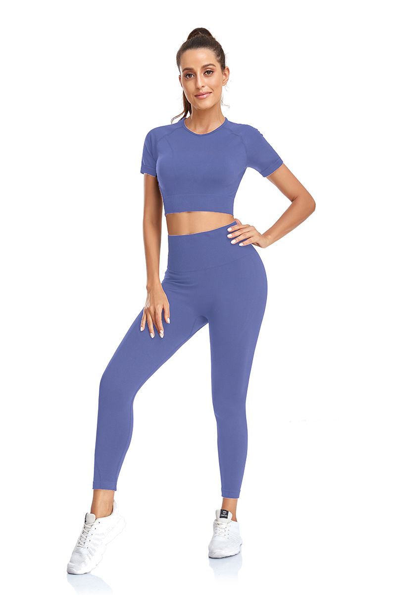 Avrupa ve Amerikan yeni yoga giyim seti profesyonel spor yoga pantolonları koşu kalça kaldırma dikişsiz spor çıplak sutyen toptan