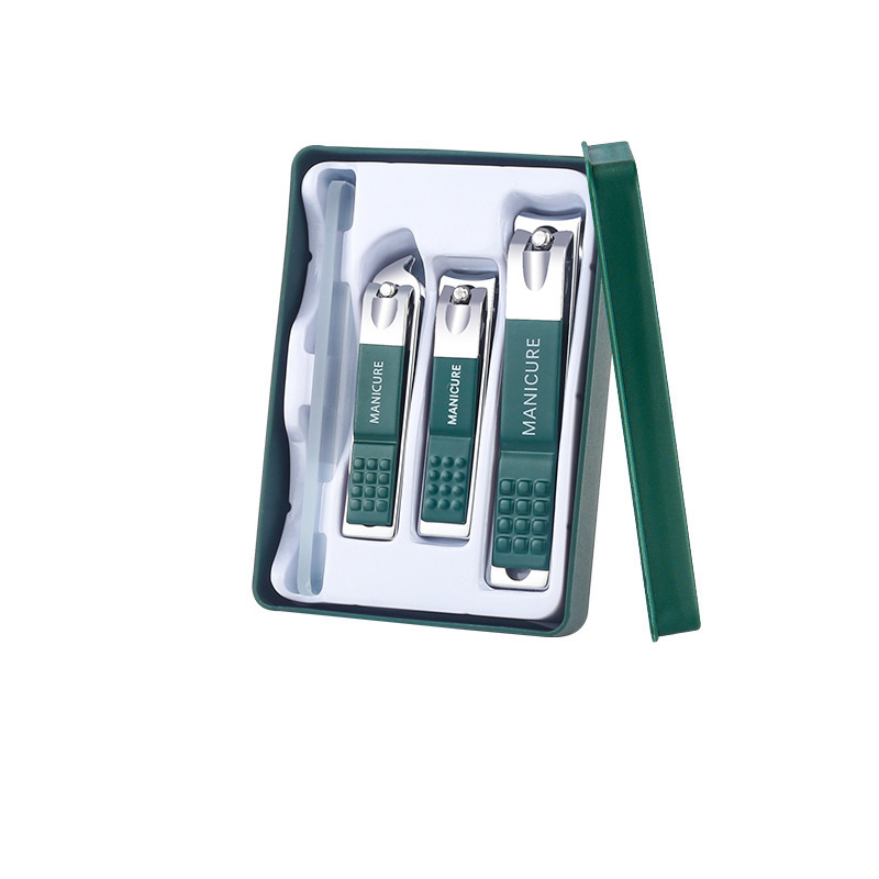 Nagelschere-Set 4-teilig, Großformat, Moosgrün