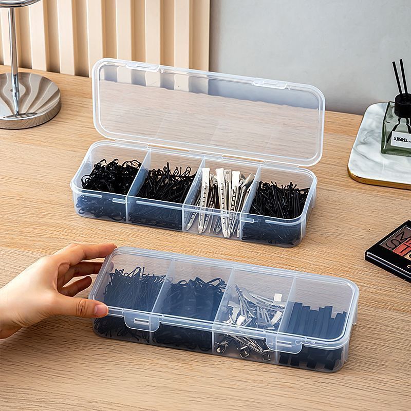 Hair Accessory Storage Box with Compartments, Plastic