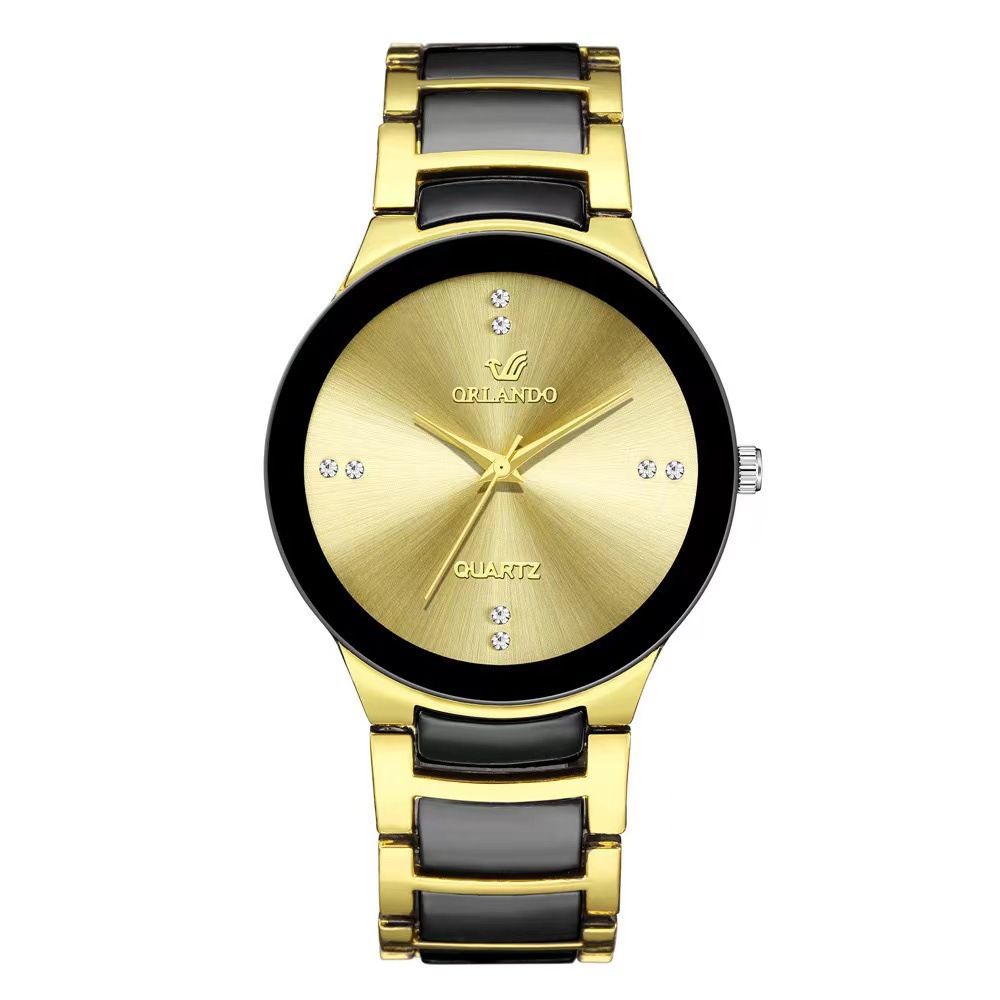Women's tungsten steel watch with diamond steel strap, quartz