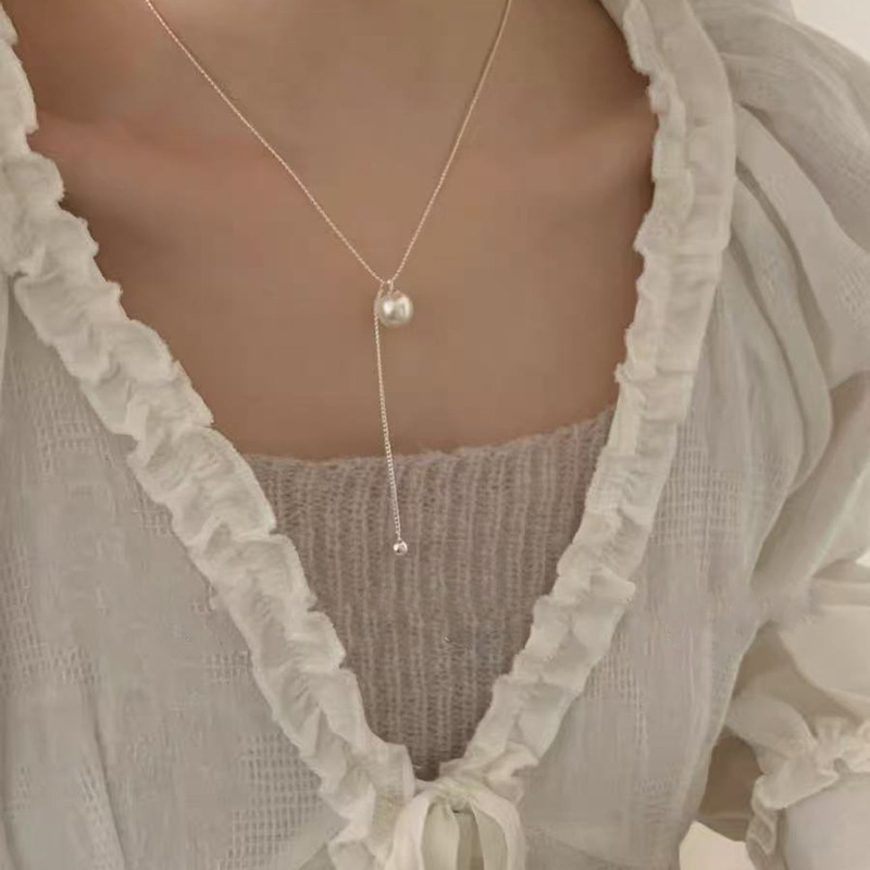 S925 Silber-Perlenkette, elegantes Design