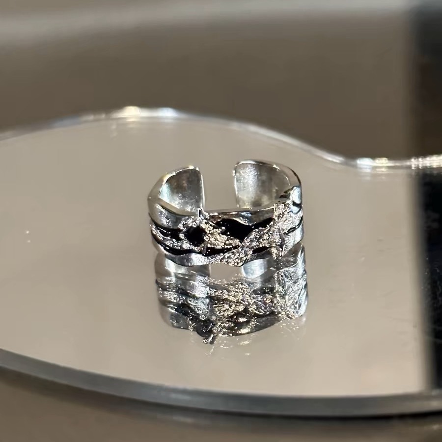 Star Burst Ring, Men and Women, Dark Style, Luxury