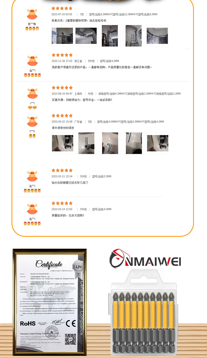 Strong magnetic Phillips screwdriver bit set