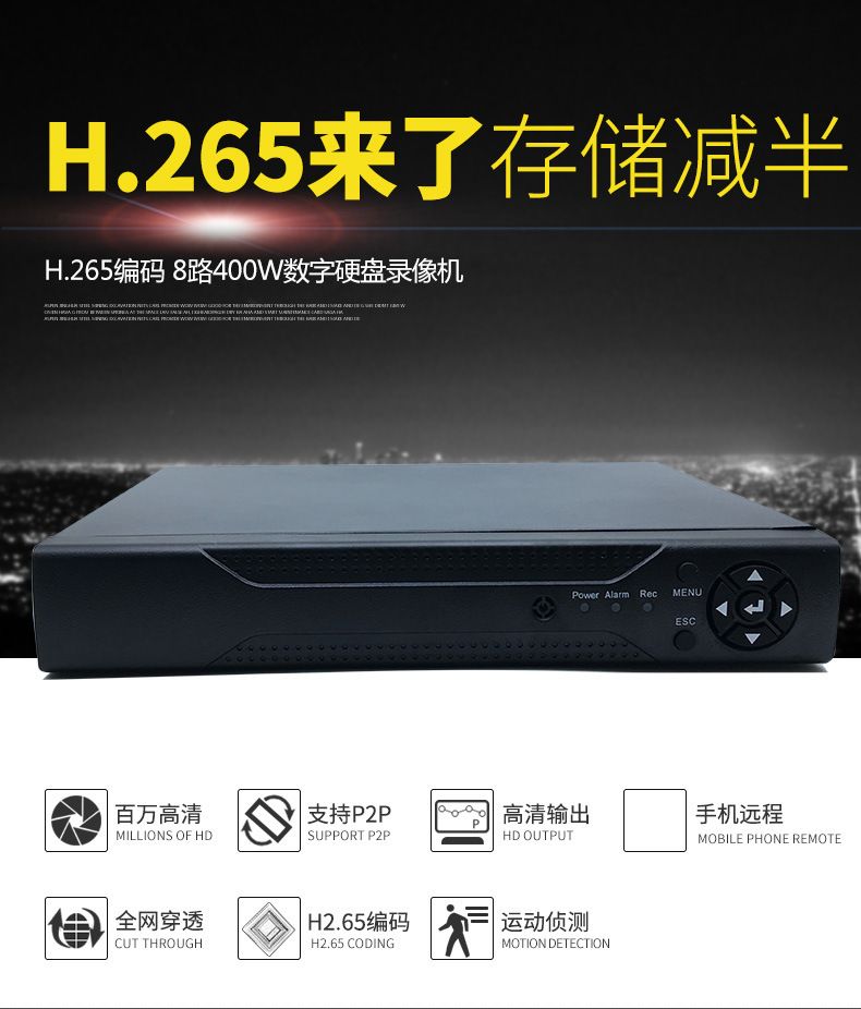 NVR video kaydedici, 32 kanal, 500W, H.265, ağ izleme