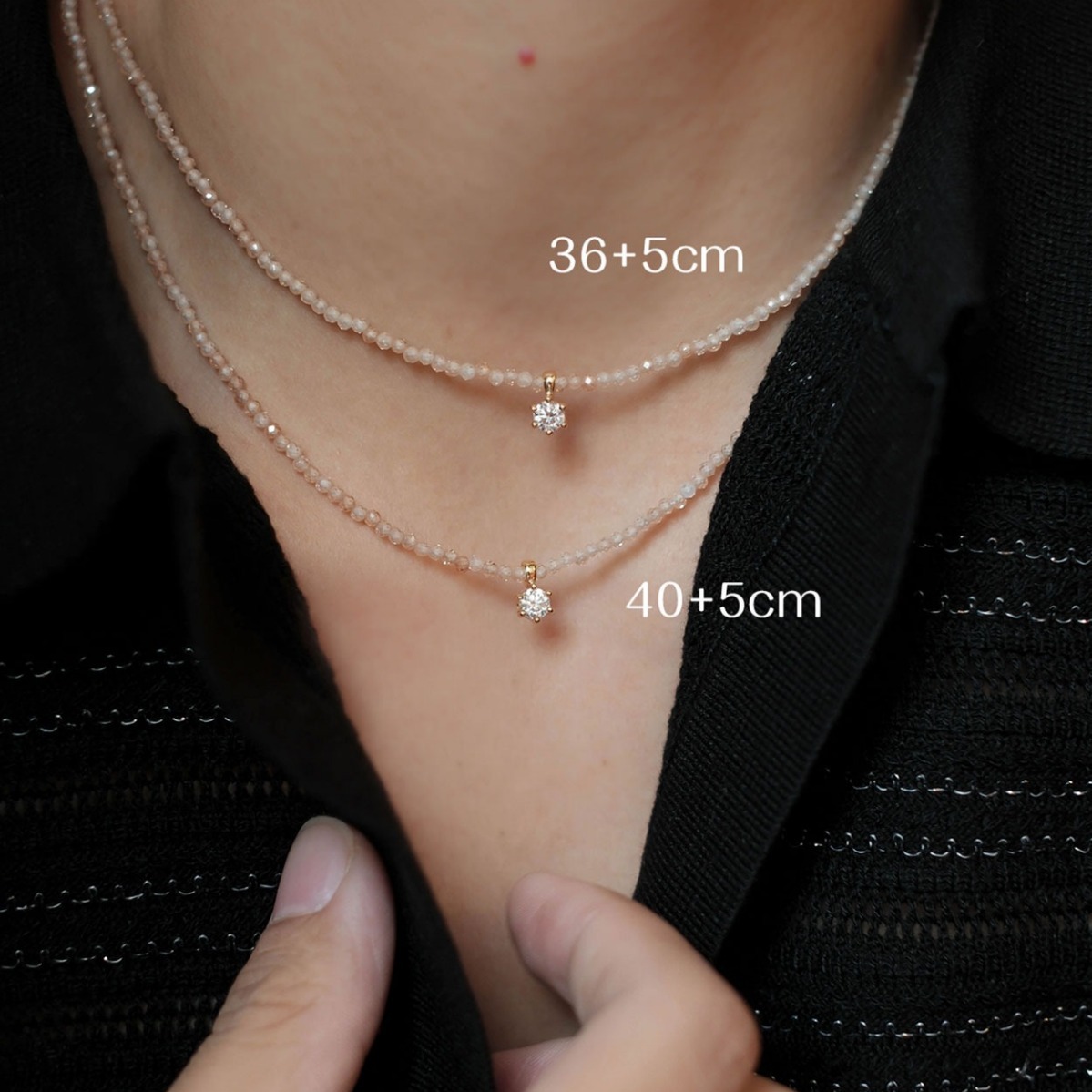 Kolye, Sanswood, gümüş, zirkon ve moissanite
