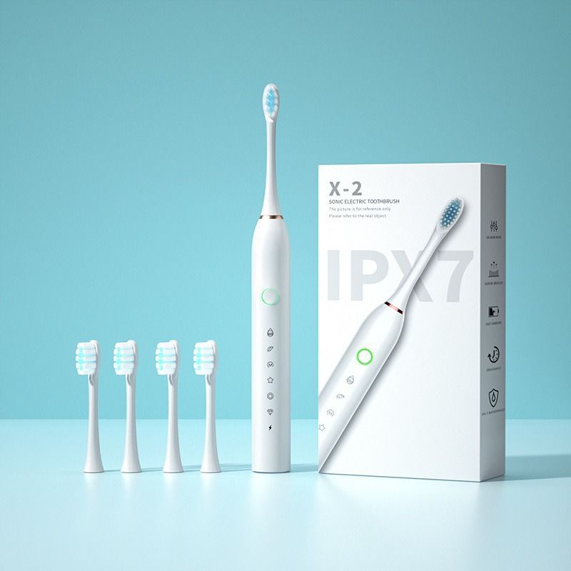 厂家批发软毛牙刷冲牙器便携式成人儿童通用超声波电动牙刷充电款