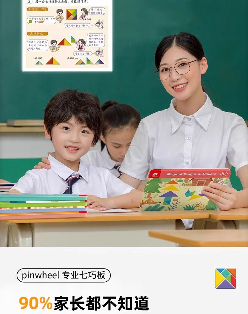 Manyetik Tangram Puzzle, 3-6 Yaş, Manyetik Çıkartmalar