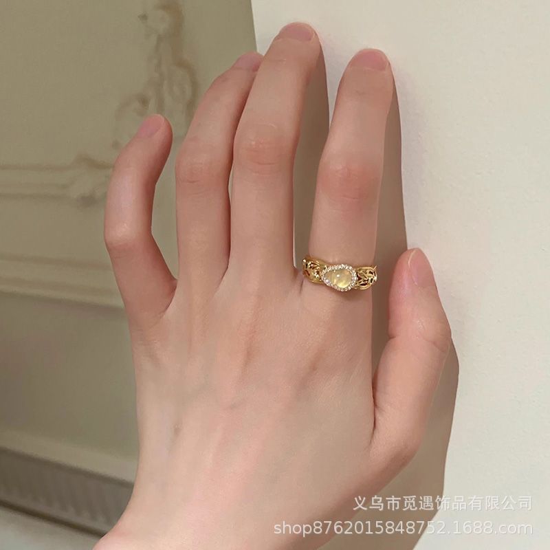 Green series stackable women's ring