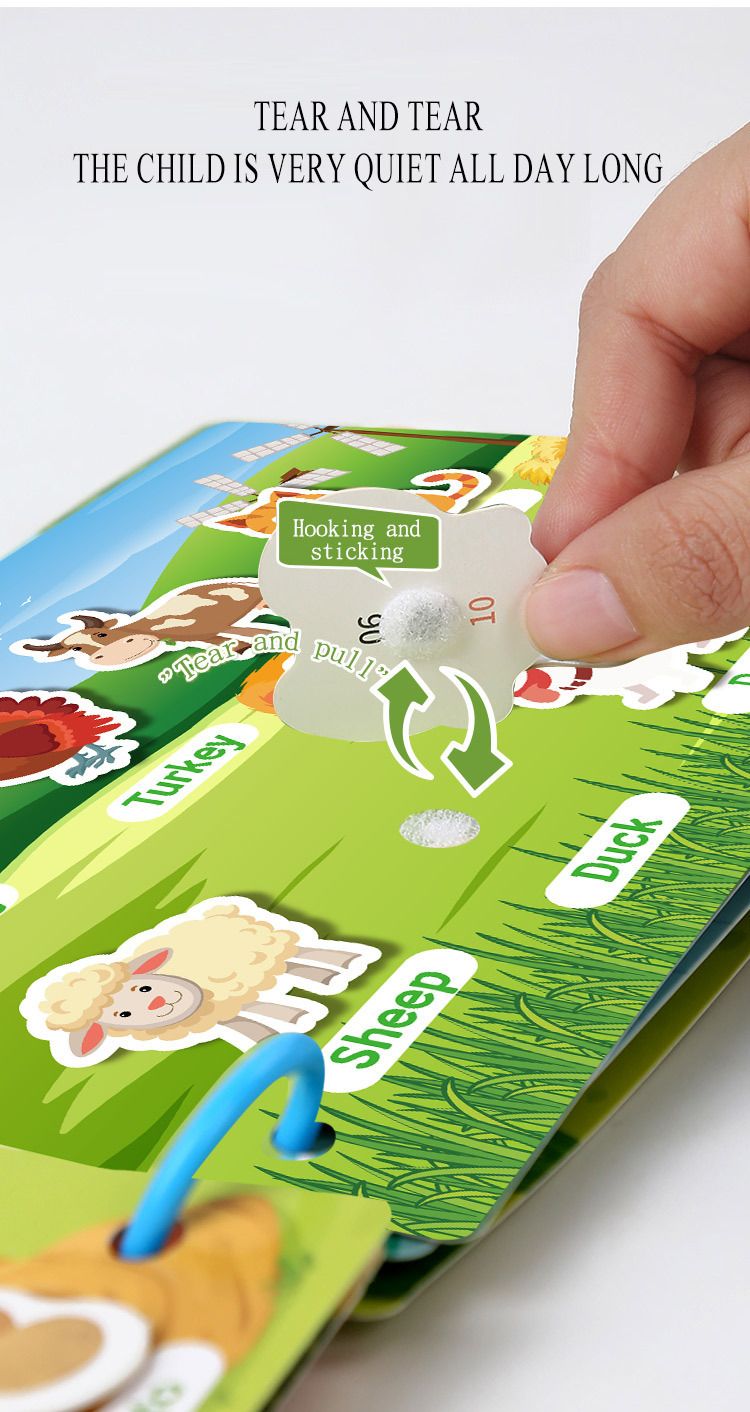 Children's quiet book with sticker activities early learning book