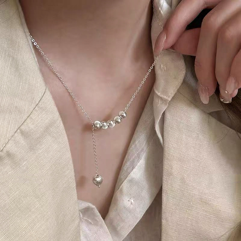 S925-Sterlingsilber-Glücksbringer-Halskette, kurze Kette