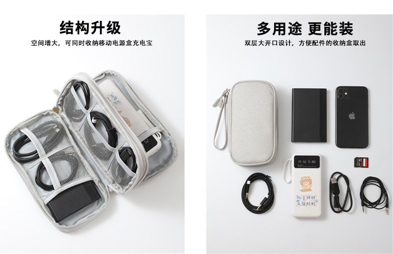 数据线收纳包充电器移动电源充电线袋盒数码整理包U盘耳机硬盘