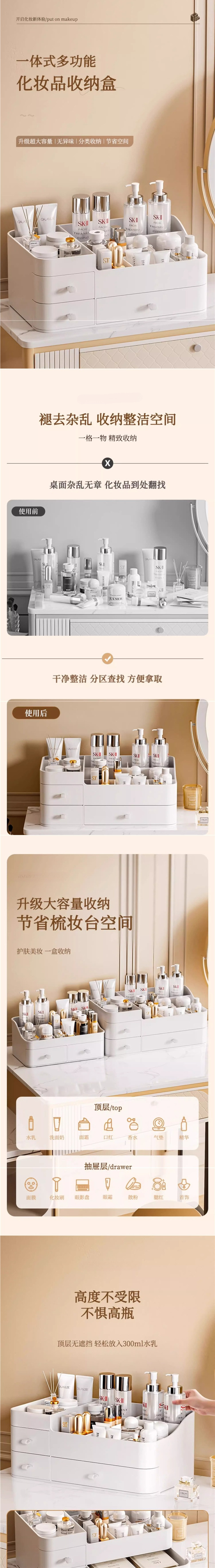 Kosmetik-Aufbewahrungsbox mit Make-up-Pinsel- und Lippenstift-Organizer