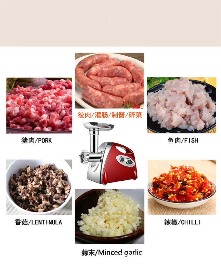 Multifunctional meat grinder and sausage filling machine