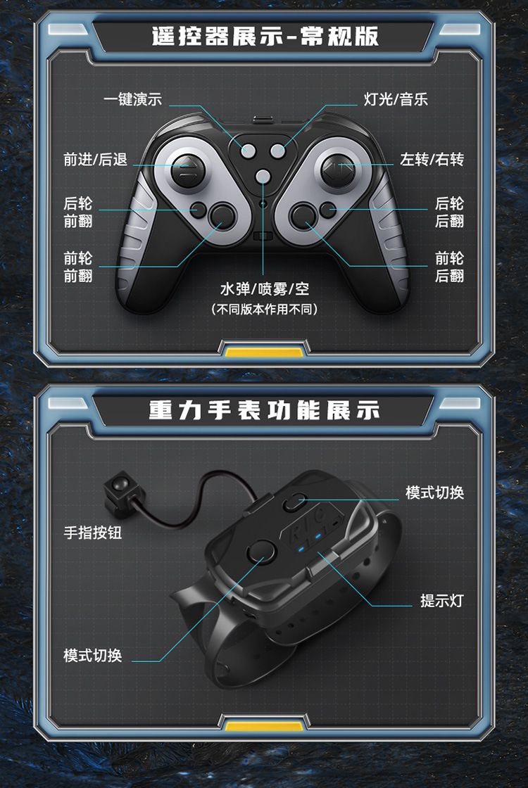 儿童遥控车电动智能机器狗玩具儿童汽车八轮手势三感应男孩机器人