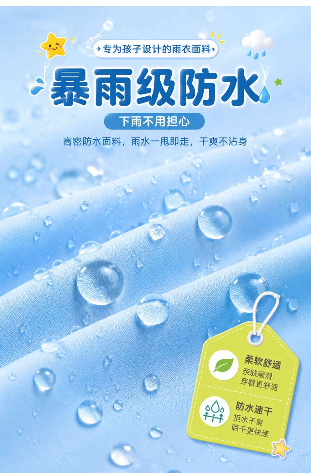 Children's raincoat, full body waterproof, backpack opening