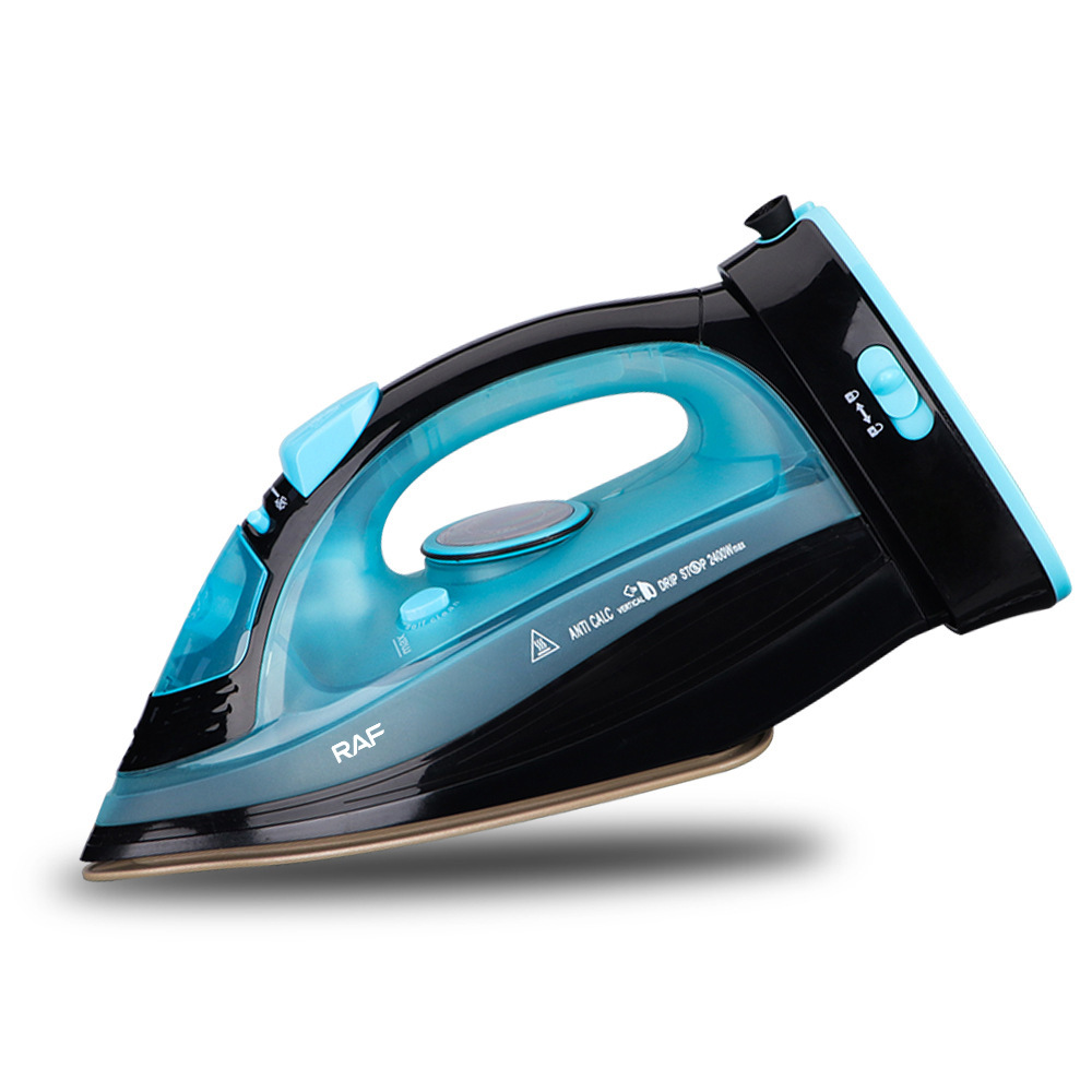 Electric iron, corded and cordless, steam function