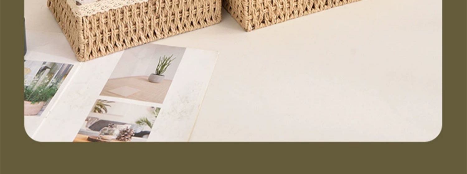 Kapılı dokuma depolama sepeti, imitasyon rattan