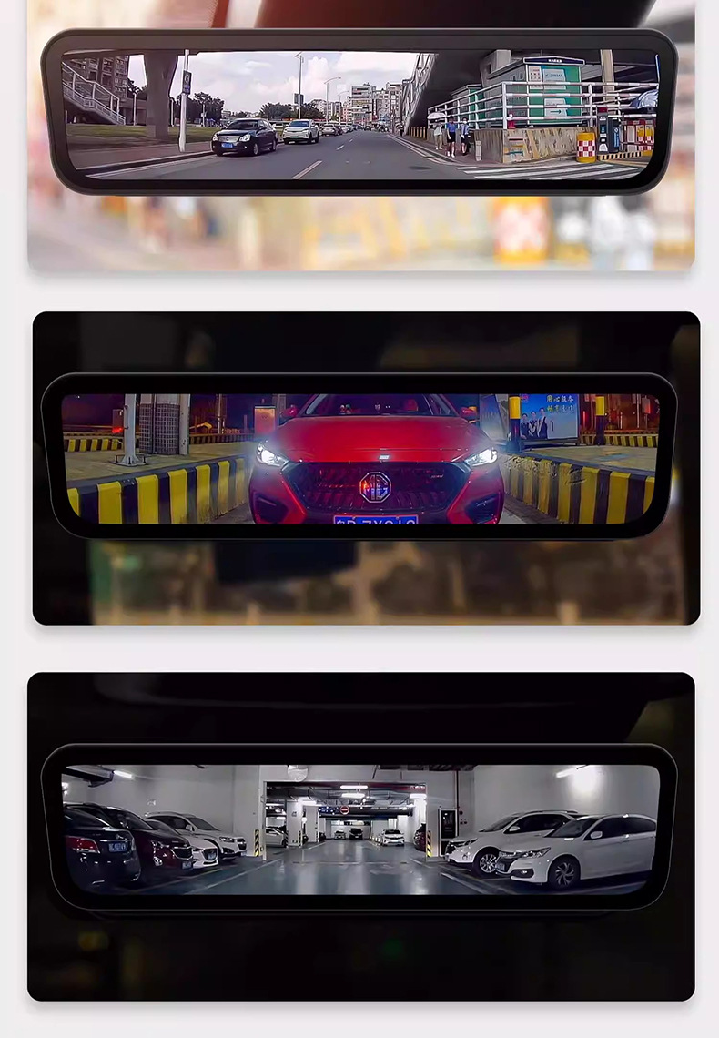 Akıllı Rückspiegel Dashcam, 60fps, Çift Kamera, Park İzleme