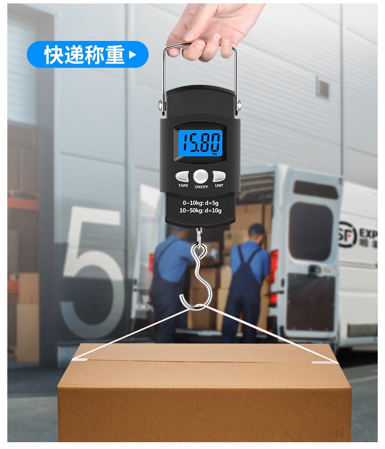 Electronic hanging scale 50kg rechargeable with tape