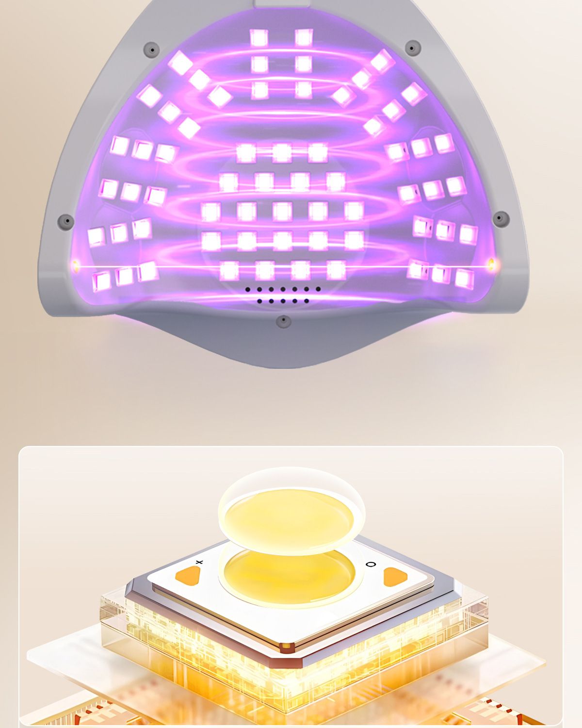 Taşınabilir akıllı manikür lambası, 63 UV/LED boncuklu, çift ışık kaynağı