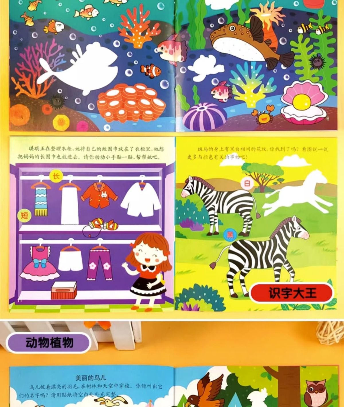 Children's Sticker Activity Book, Concentration Training, Ages 0-6