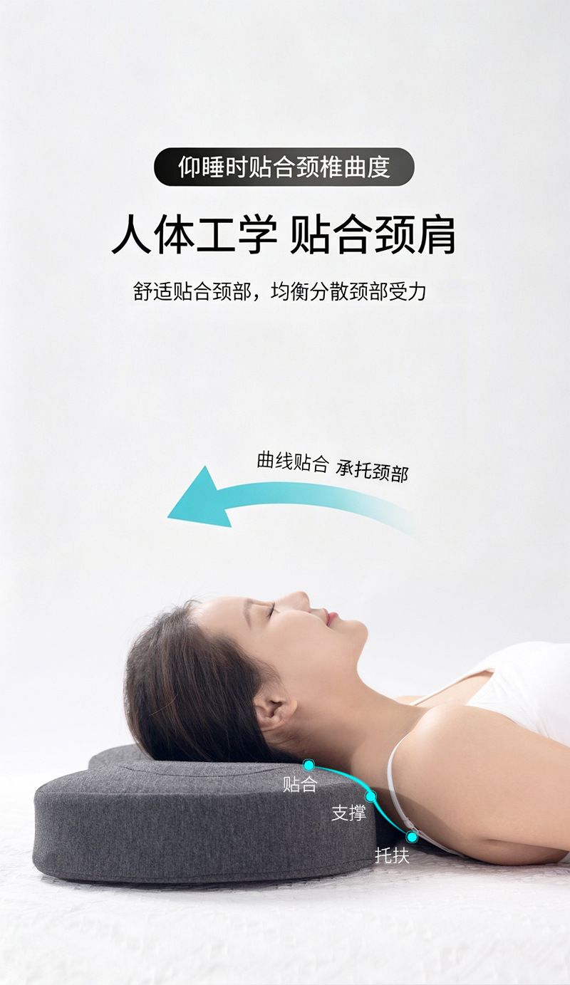 Memory foam side sleeping pillow with ear hole