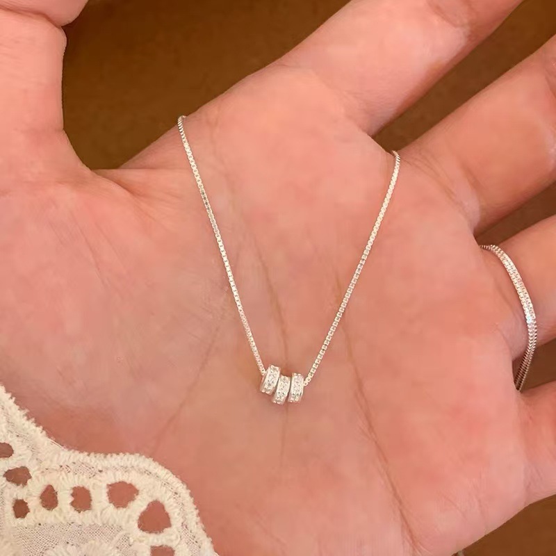 S925 Silber-Perlenkette, elegantes Design