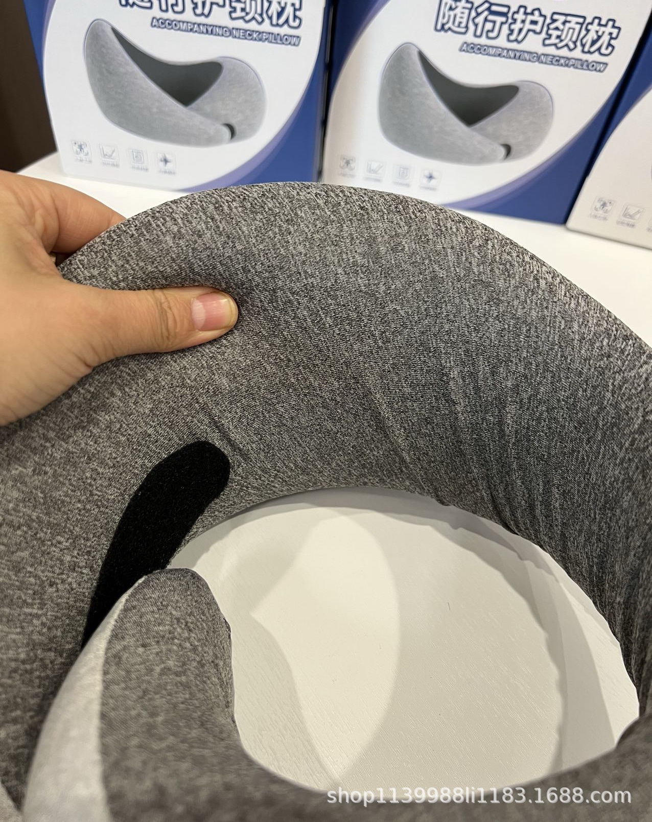 U-shaped neck pillow with 360-degree support for cervical pain relief