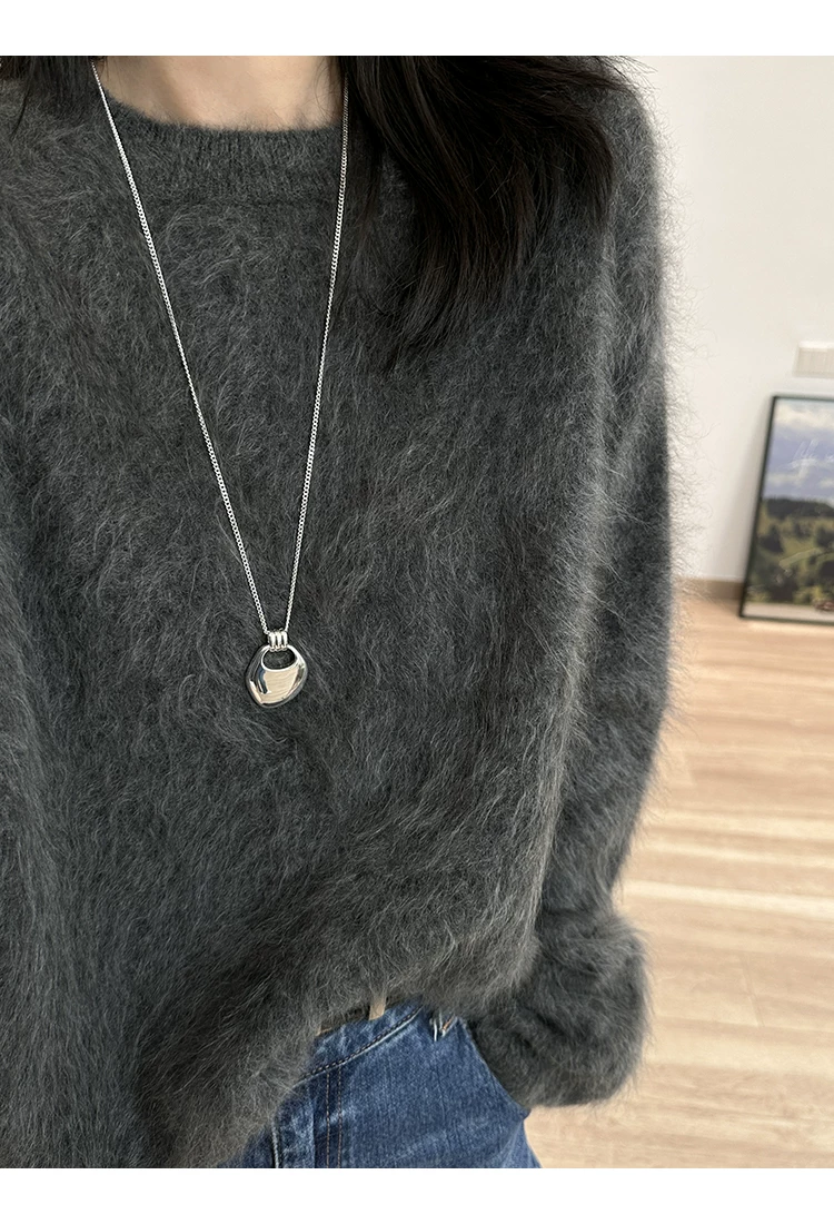Saddle bag kolye, gümüş lüks göğüs zinciri