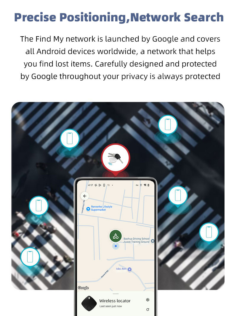 Find Device Android Ortungssystem kabelloses Etikett Schlüsselfinder