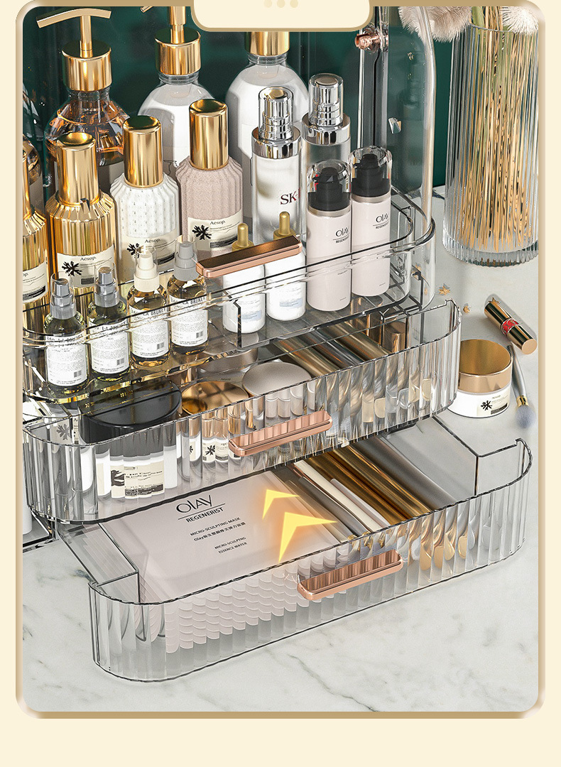 Cosmetic Storage Box with Drawers Large Capacity Organizer
