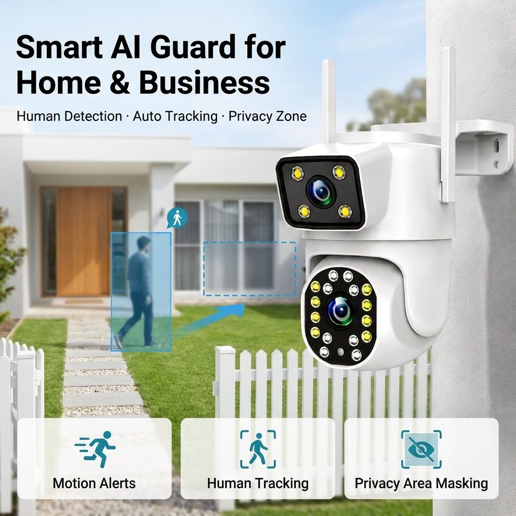 Dual-Objektiv WiFi Intelligente Kamera 3MP, Außenbereich