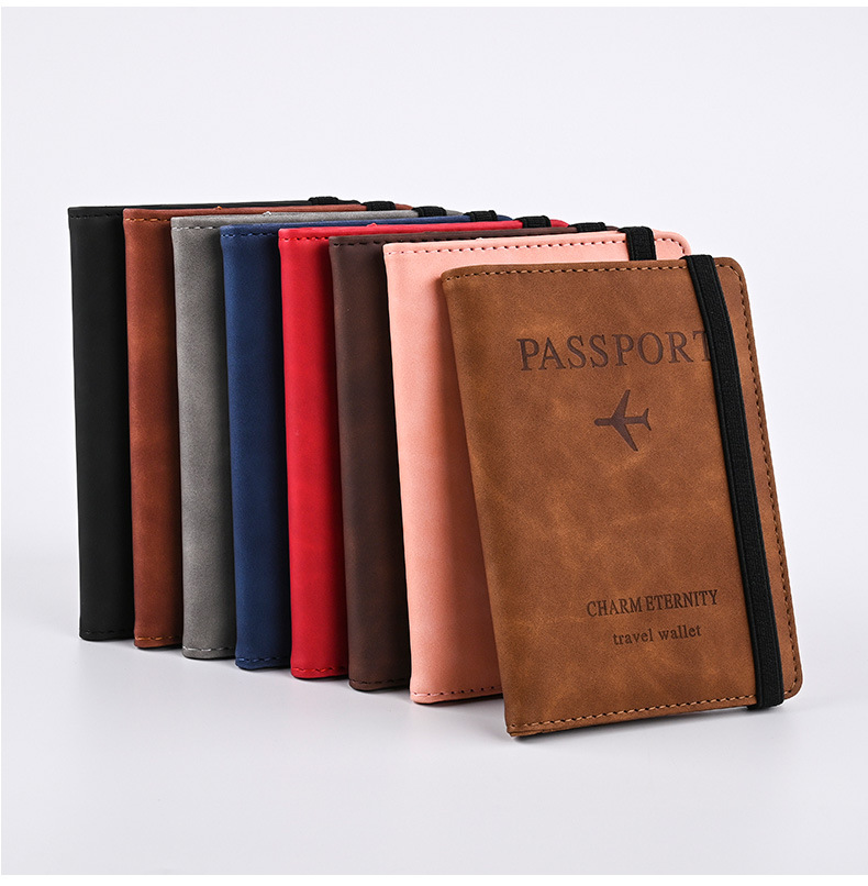 现货批发字母设计皮革护照套pu皮质护照夹passport护照包