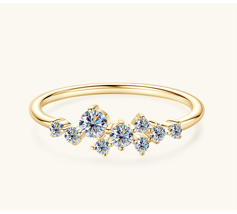 Moissanit Ring für Damen mit Sternendesign, Silber