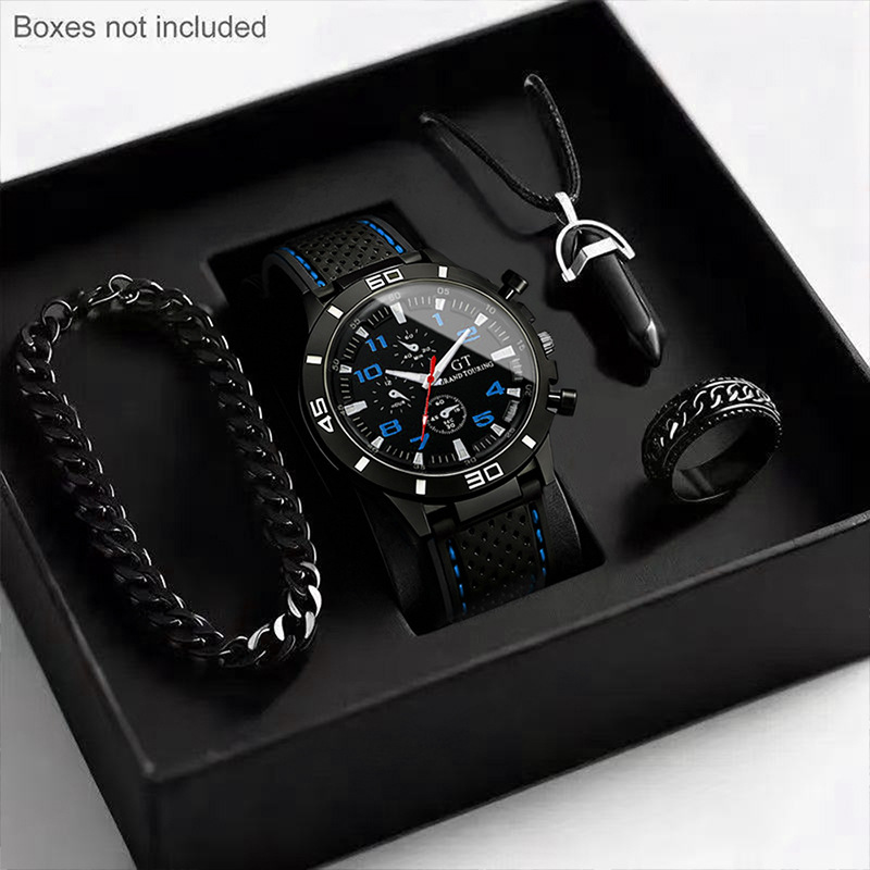 Men's Quartz Watch Silicone Strap Sports Style Waterproof