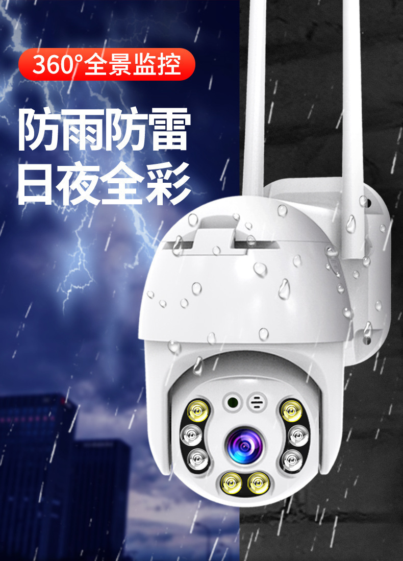 1080P WiFi-Kamera, 360° Panorama, wasserdicht