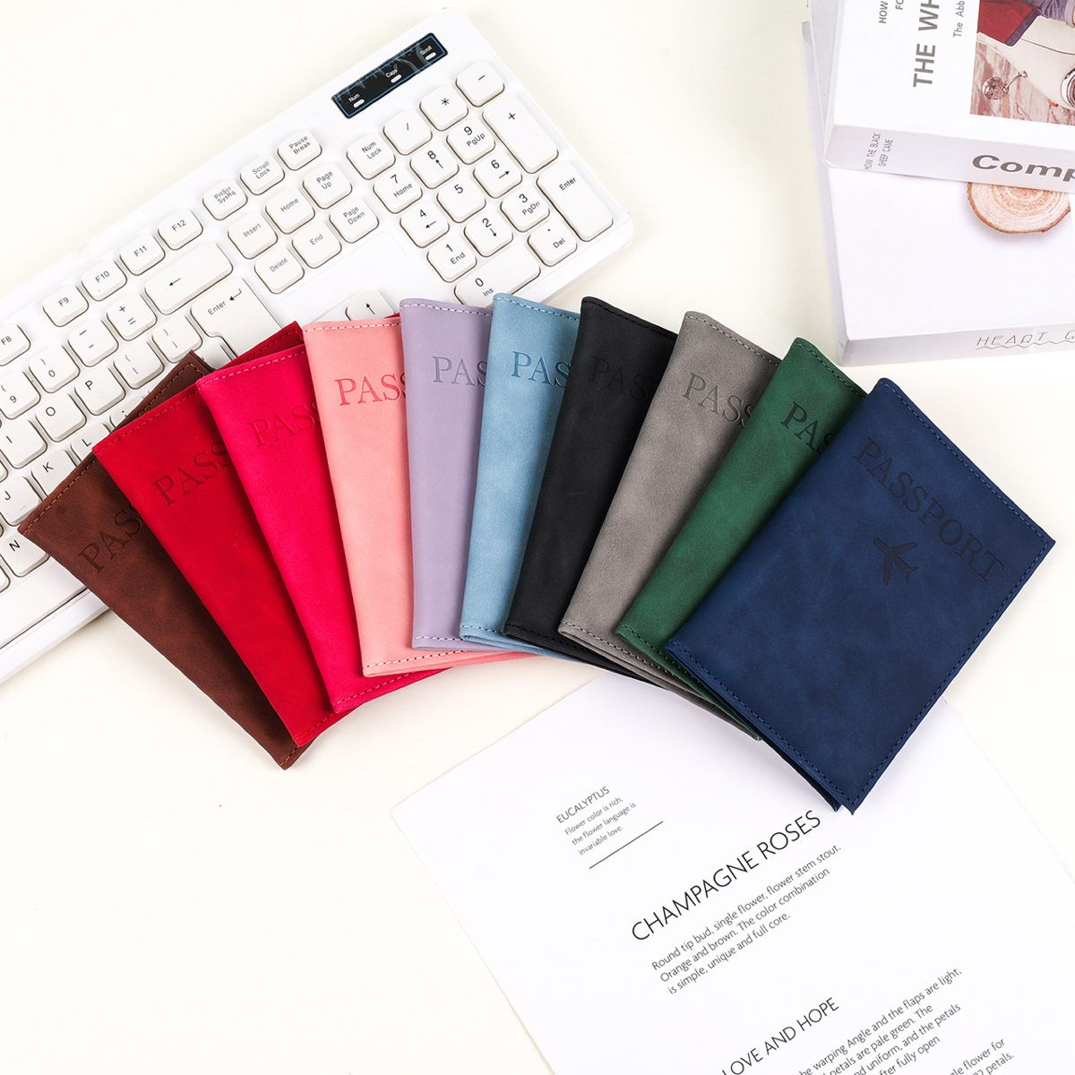 PU leather passport protective case, large capacity
