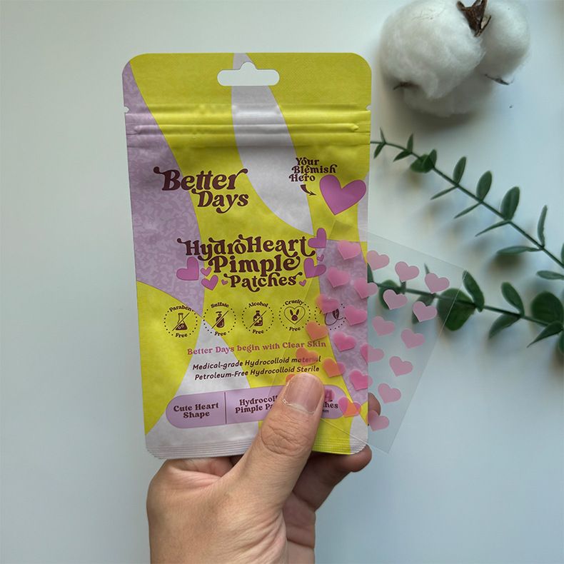 Pembe Kalp Şekilli Sivilce Bandı Hidrokoloid