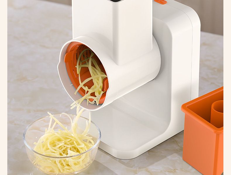 Electric vegetable cutter, fully automatic, 3-in-1 drum blade